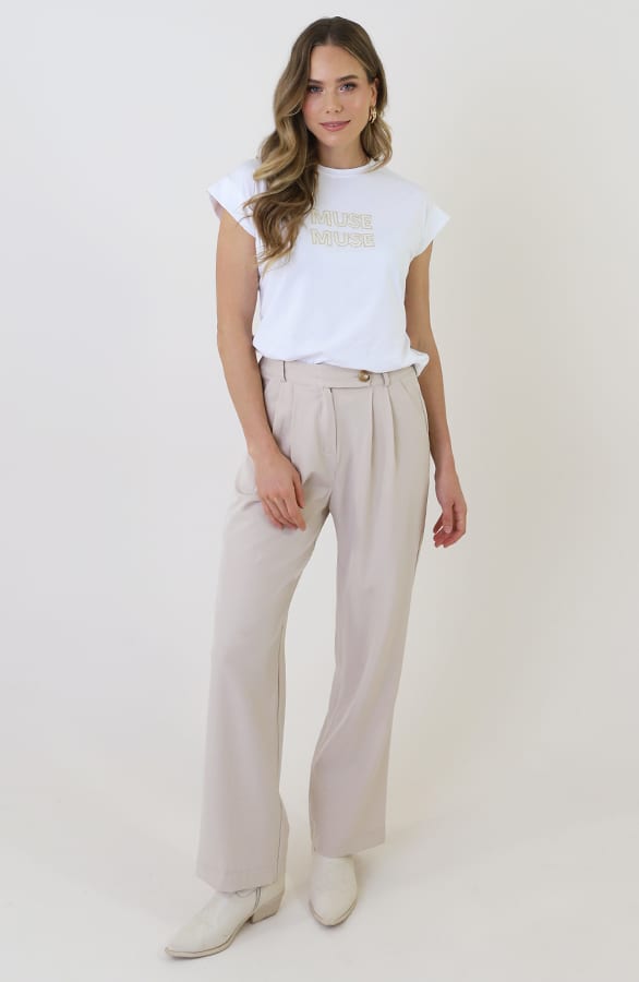 Muse Muse T-shirt Ecru – tops, foto 7