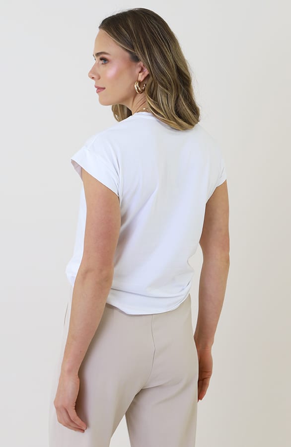 Muse Muse Embroidery T-shirt Ecru – tops, foto 9
