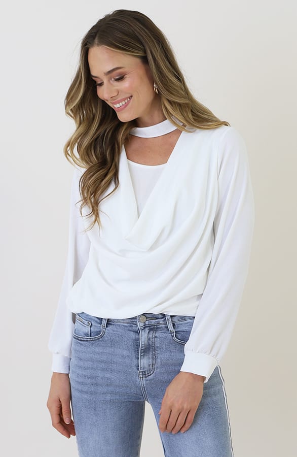 Oversized Col Waterval Blouse Ecru – tops, foto 8