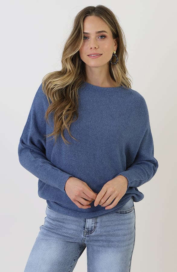 Oversized Soft Pullover Jeansblau, Foto 7