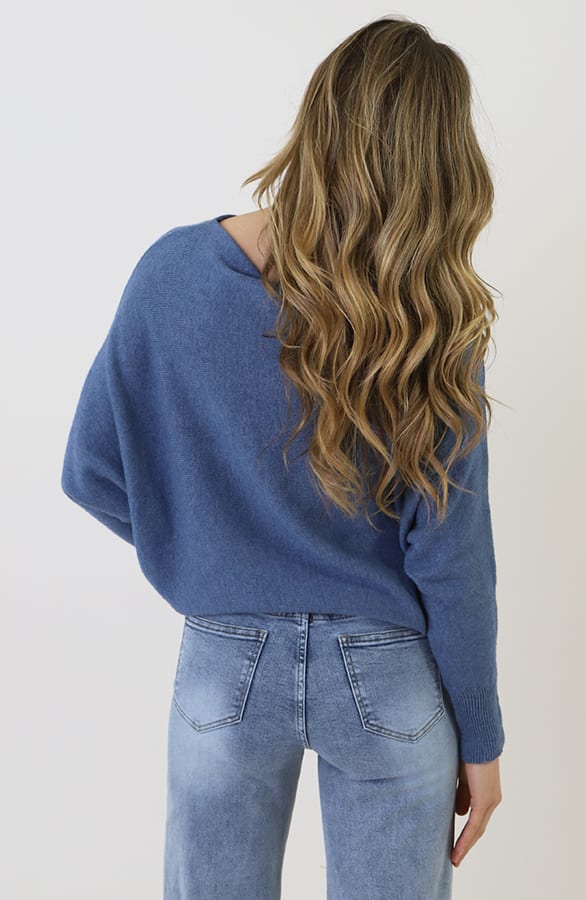 Oversized Soft Pullover Jeansblau, Foto 5