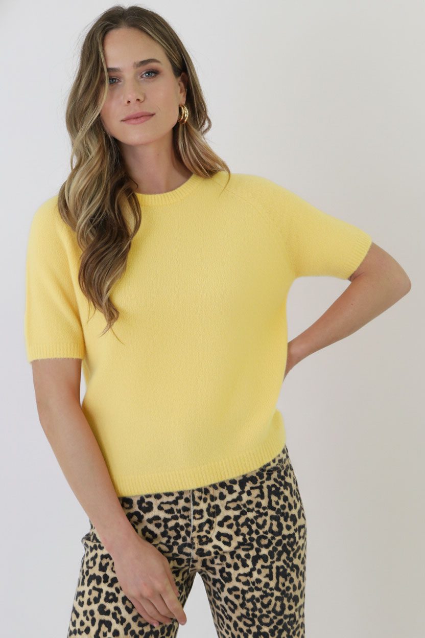 Oversized Soft Pullover Kurzarm Butter Yellow, Foto 6