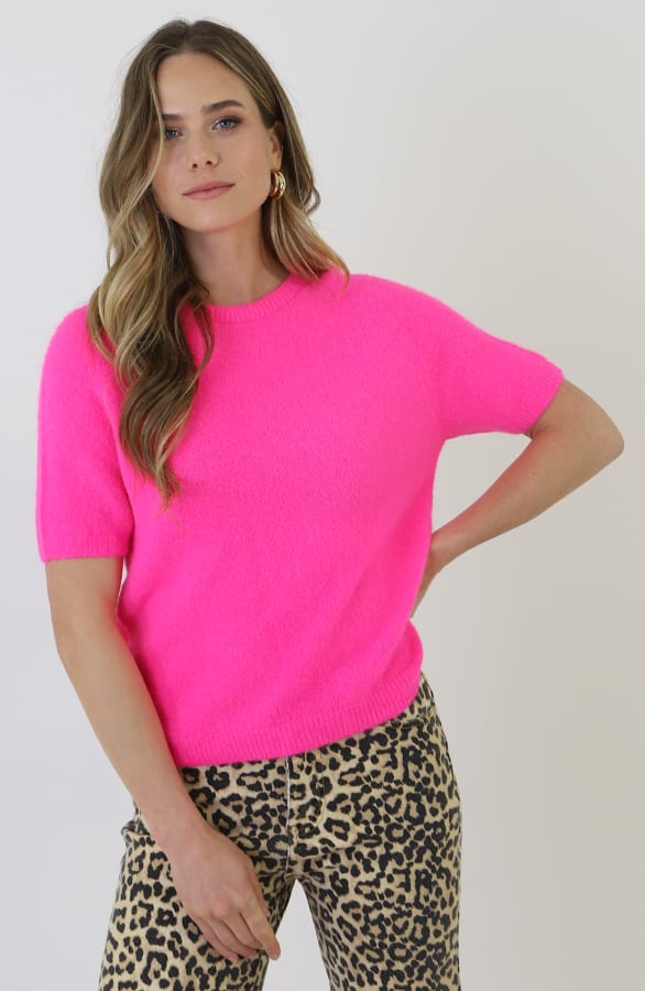 Oversized Soft Pullover Kurzarm Neon Rosa, Tops, Foto 9