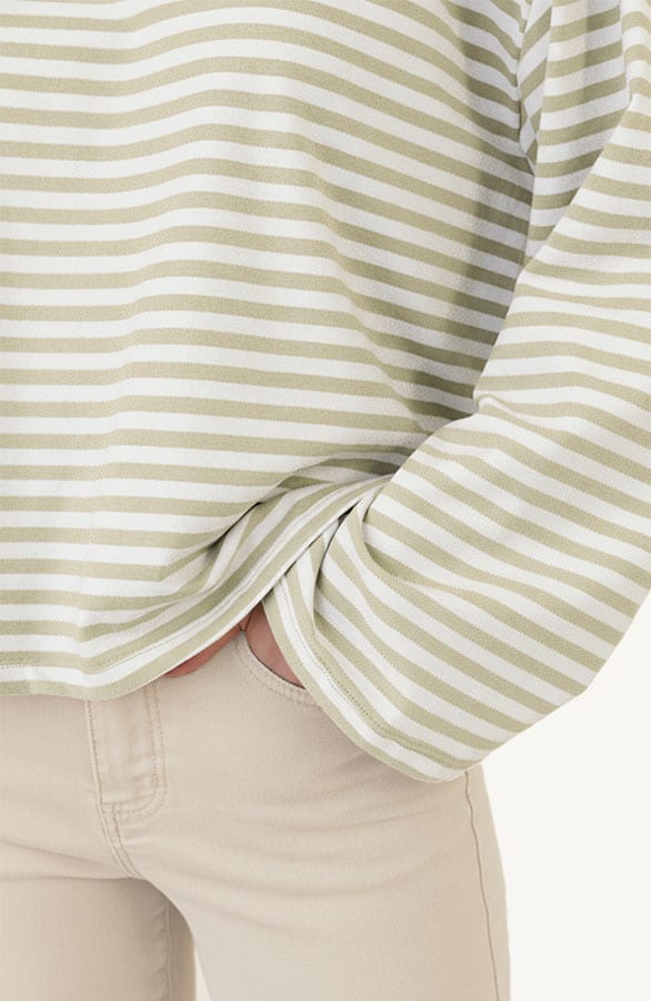 Oversized Streifen Top Baumwolle Beige Off White, Tops, Foto 5