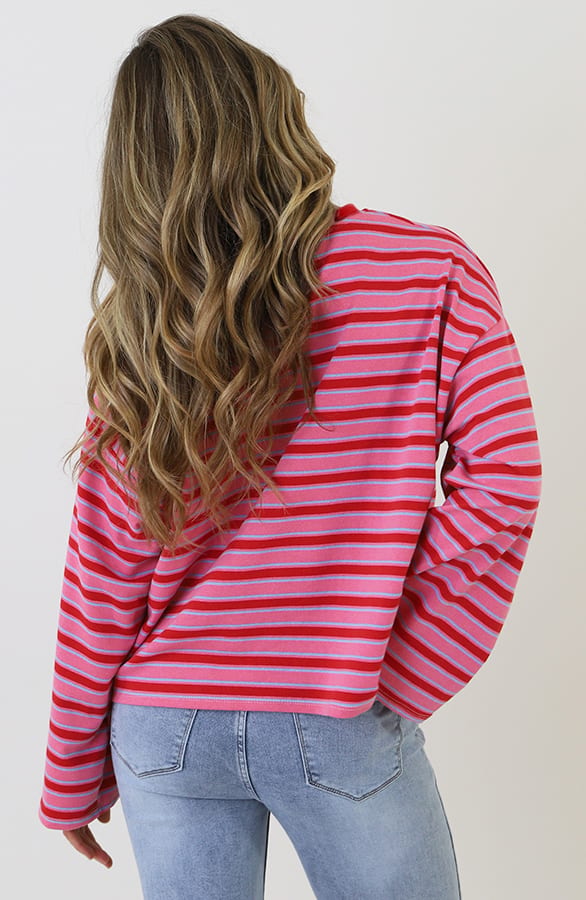 Oversized Streifen Top Baumwolle Tricolore, Tops, Foto 8