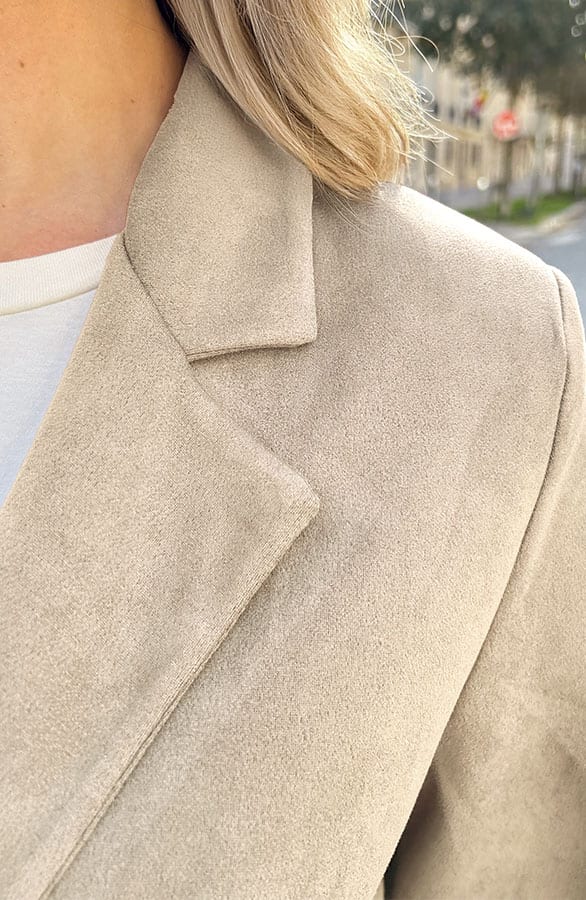 Oversized Suede Blazer Beige – jassen, foto 5