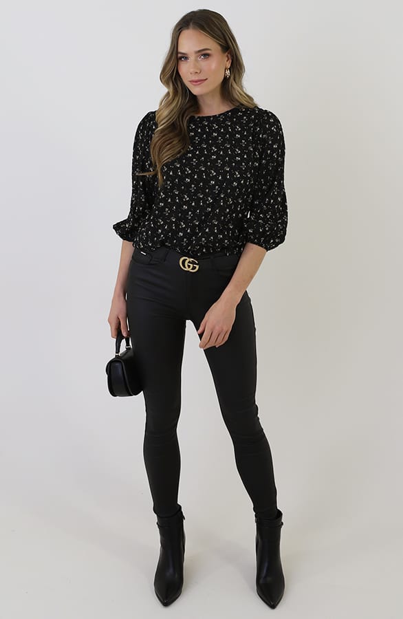 Pofmouw Luxury Top Mille Fleur Zwart – tops, foto 9