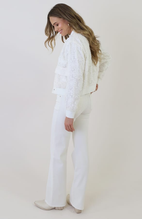 Premium Bomber Jacket Flower Ecru – jassen, foto 6