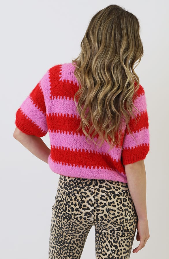 Soft Striped Sweater Roze – truien, foto 3