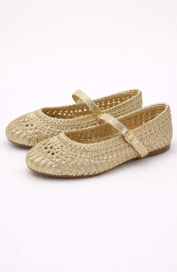 Woven Flats Gold