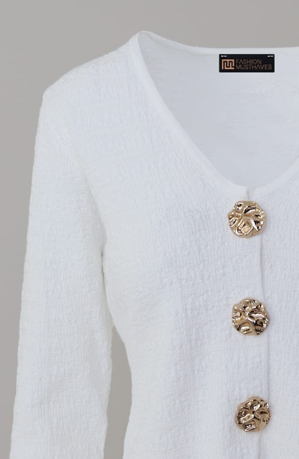 Getailleerde Cardigan Ecru – tops, foto 4