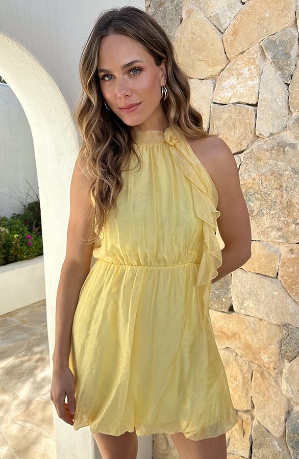 Halter Jurk Roselle Limited Butter Yellow – jurken, foto 5