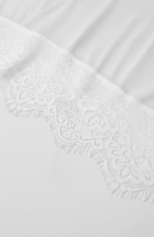 Kanten T-shirt Katoen Ecru – tops, foto 4