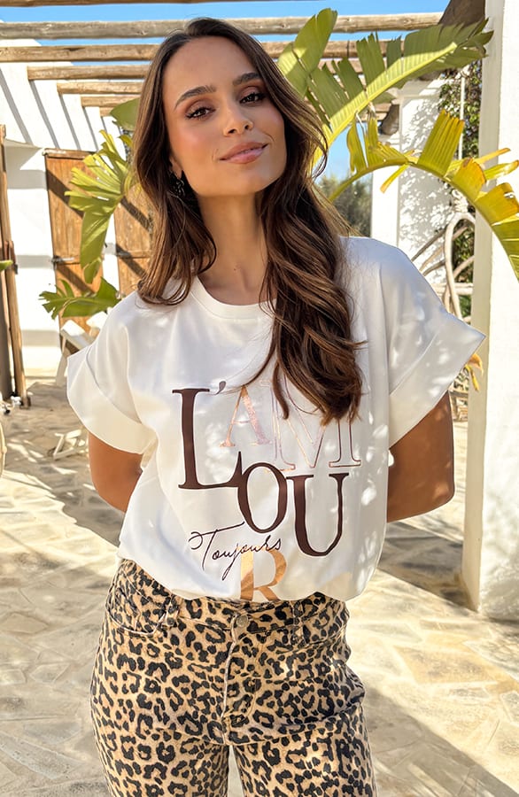 Lamour Metallic T-shirt Choco – tops, foto 7