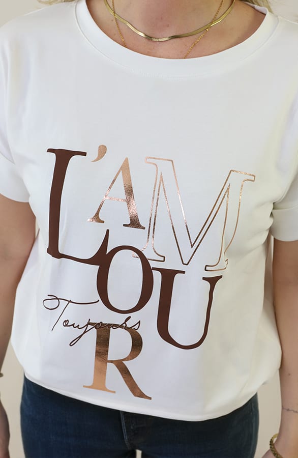 Lamour Metallic T-shirt Choco – tops, foto 4