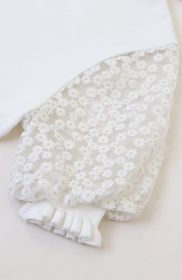 Mesh Sleeve Soft Top Daisies – tops, foto 5
