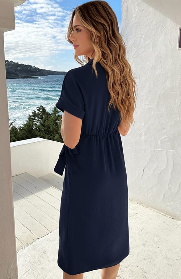 Miami Wrap Maxi Jurk Marine – jurken, foto 3