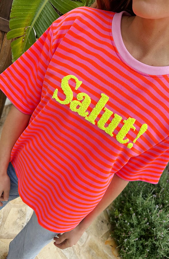 Oversized Salut T-shirt Oranje Roze – tops, foto 4