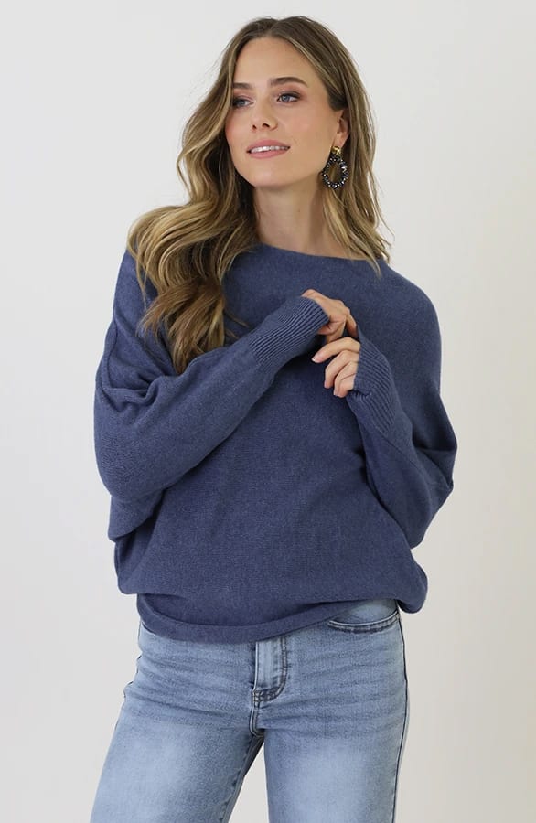Oversized Soft Trui Dark Blue – truien, foto 2