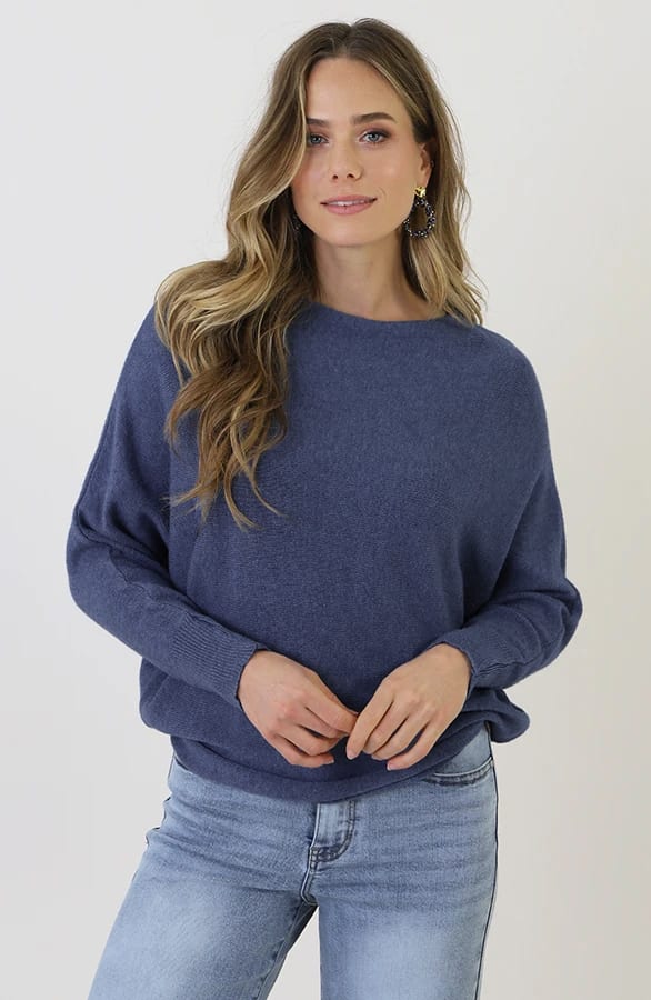 Oversized Soft Trui Dark Blue