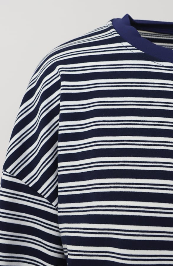 Oversized Streifen Top Baumwolle Double Marine, Tops, Foto 7