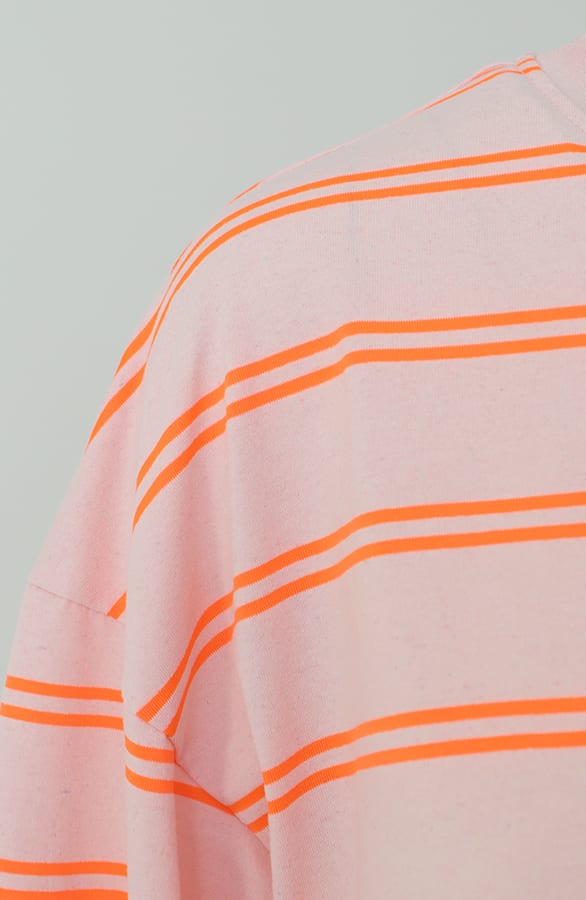 Oversized Streifen Top Baumwolle Rosa Orange Neon, Tops, Foto 3