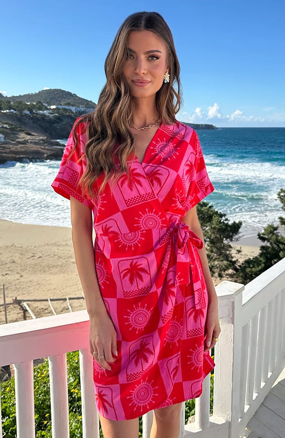 Premium Wrap Jurk Paradise Pink – jurken, foto 3