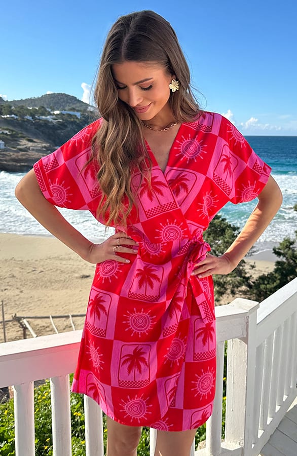 Premium Wrap Jurk Paradise Pink