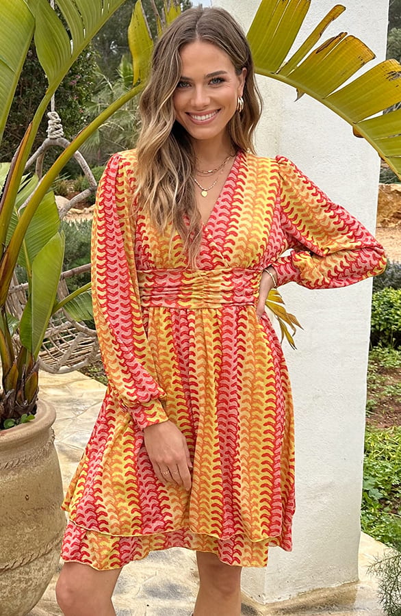Smocked Waistband Lurex Jurk Lemonade – jurken, foto 7