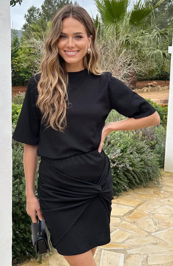 Smocked Twist Rok Zwart – rokken, foto 5