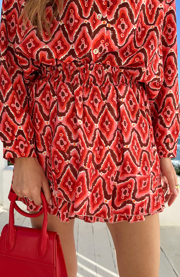 Viscose Skort Deep Coral
