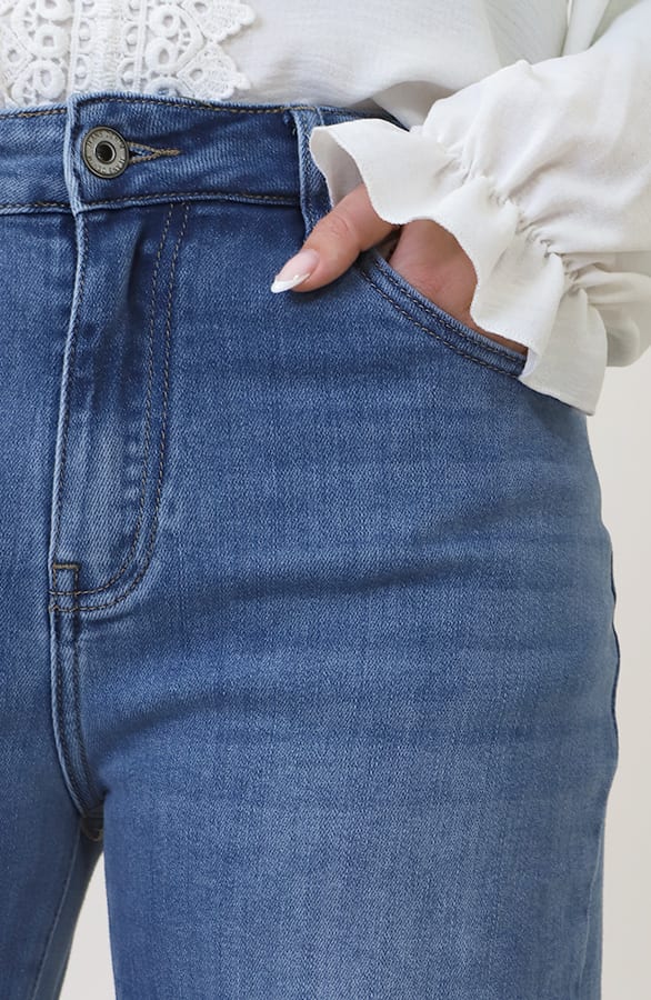 Barrel Jeans Stretch Mid Blue – spijkerbroeken, foto 8