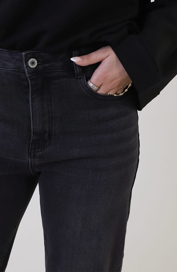 Barrel Jeans Stretch Washed Black – spijkerbroeken, foto 8