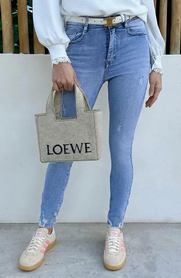 Damaged Stretch Skinny Jeans Light Blue FMH – spijkerbroeken, foto 1
