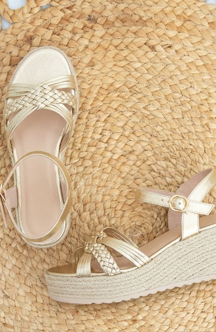 Espadrille Wedges Sandals Gold