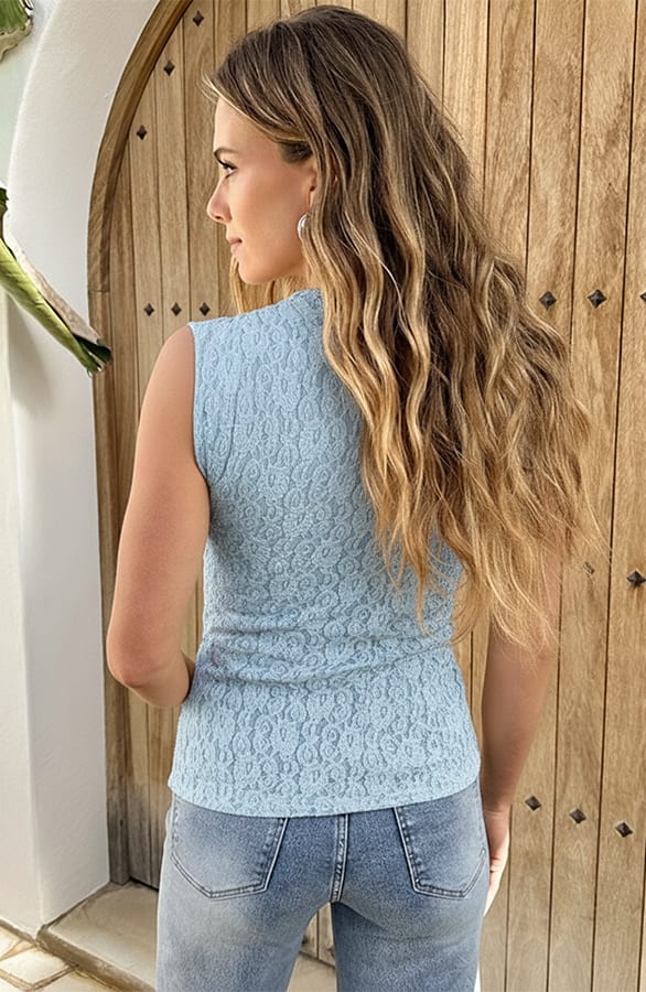 Lace Dames Top Baby Blauw – tops, foto 3
