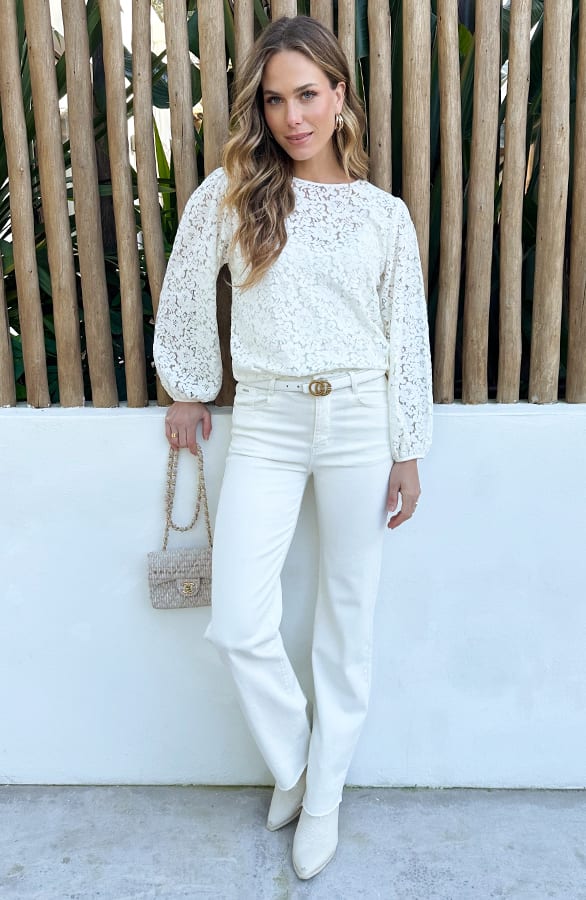 Lace Long Sleeve Blouse Ecru – tops, foto 8