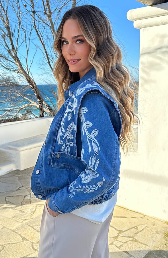 Limited Denim Jacket Leaves