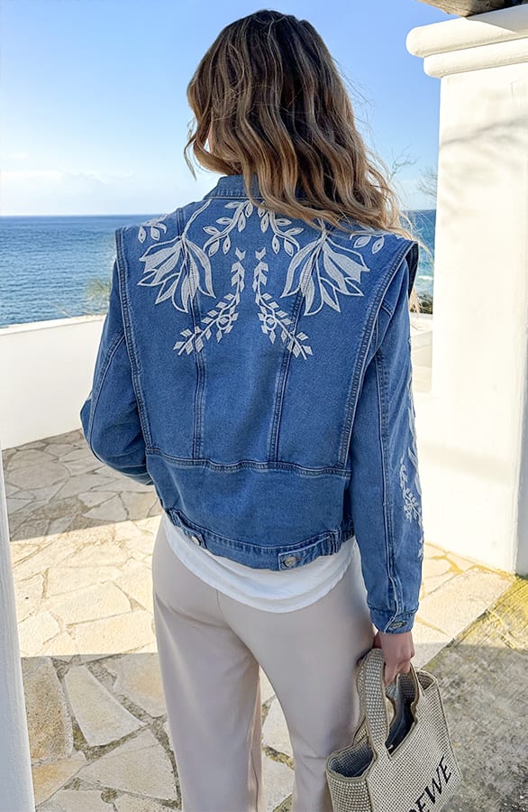 Limited Denim Jacket Leaves, Mäntel, Foto 3
