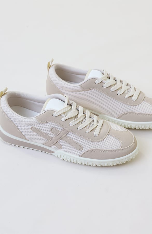Mesh Dames Sneakers Beige – alle schoenen, foto 3