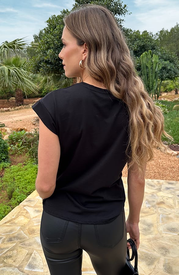 Muse Muse Embroidery T-shirt Zwart – tops, foto 3