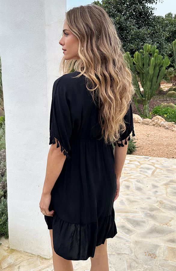 Oversized Jurk Gouden Detail Zwart – jurken, foto 6