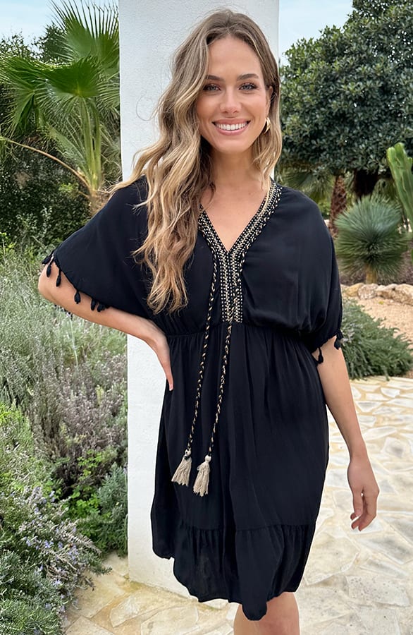 Oversized Jurk Gouden Detail Zwart – jurken, foto 8