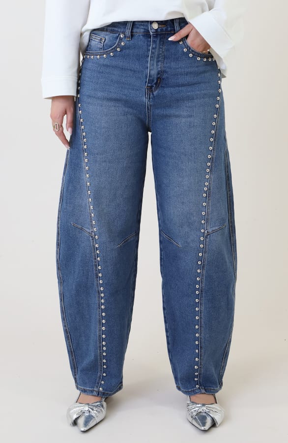 Studded Barrel Jeans Stretch – spijkerbroeken, foto 9