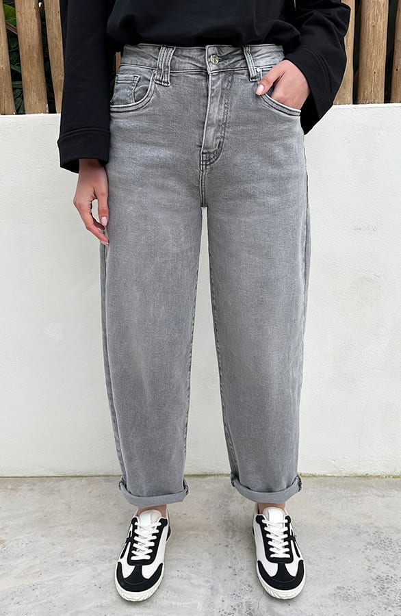 Barrel Jeans Stretch Grey – spijkerbroeken, foto 1