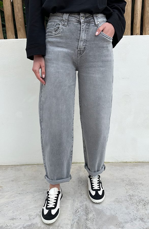 Barrel Jeans Stretch Grey – spijkerbroeken, foto 2