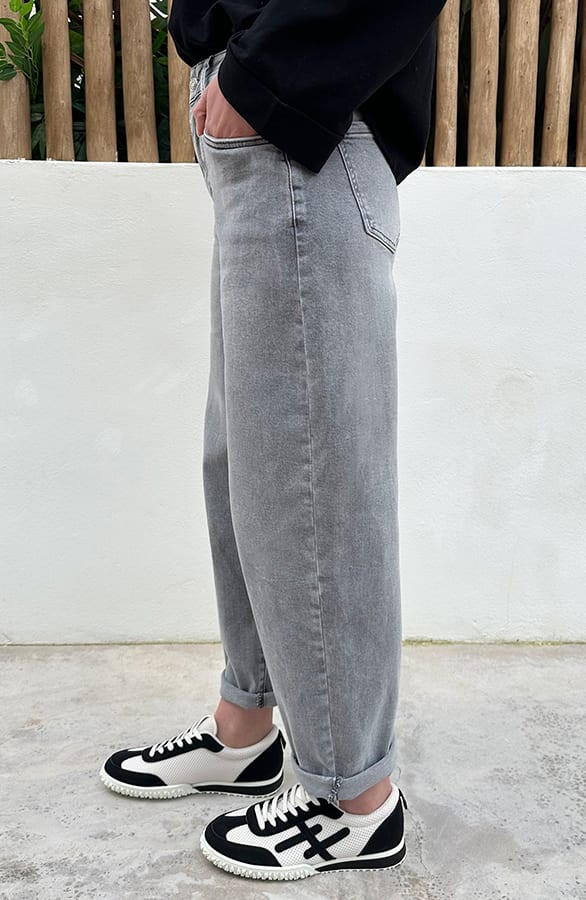 Barrel Jeans Stretch Grey – spijkerbroeken, foto 3