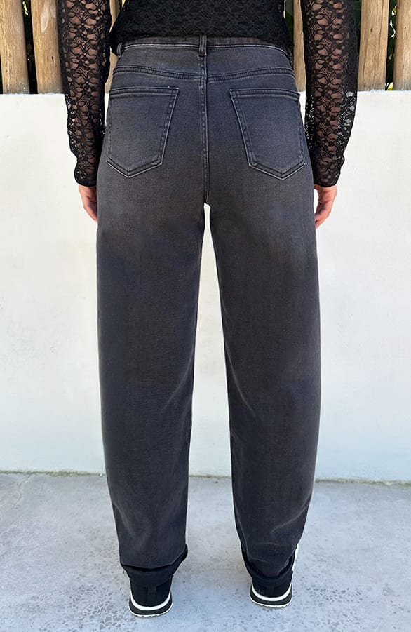 Barrel Jeans Stretch Washed Black – spijkerbroeken, foto 3