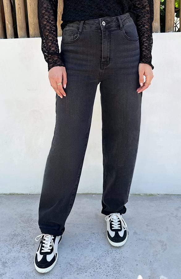 Barrel Jeans Stretch Washed Black – spijkerbroeken, foto 2