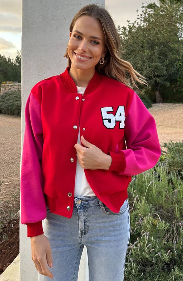 Baseball Bomberjacket Fuchsia Red – jassen, foto 8